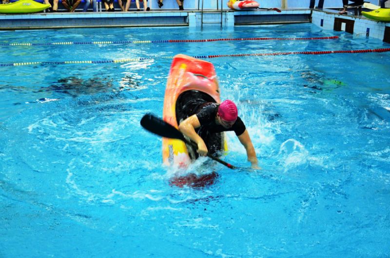 Открытый Чемпионат СПБ по фристайлу на гладкой воде в бассейнах 2014. Квалификация в кат. К1-М
