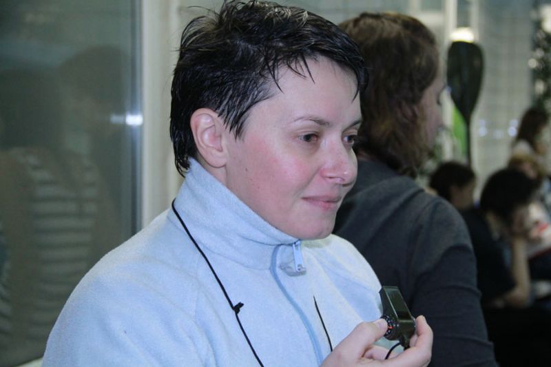 1-й этап "Зимнего Кубка СПб" по акробатическому фристайлу. Аня Орлова судья соревнований в детской группе.