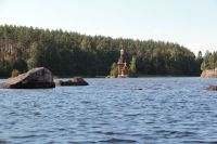 "Малая кругосветка" по Вуоксе. В р-не п. Васильево. Васильевские протоки. Вид на церковь Андрея Первозванного