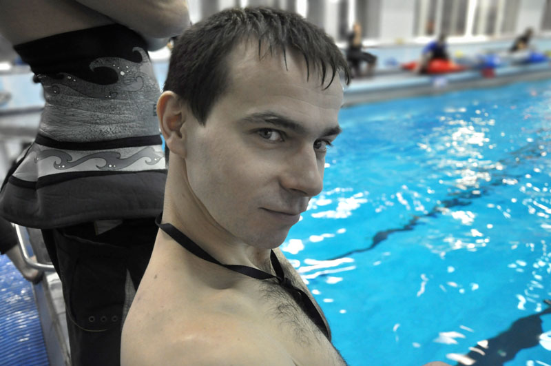 Открытый Чемп. СПб по фристайлу на гладкой воде 2013. Григорий в ожидании своего заезда
